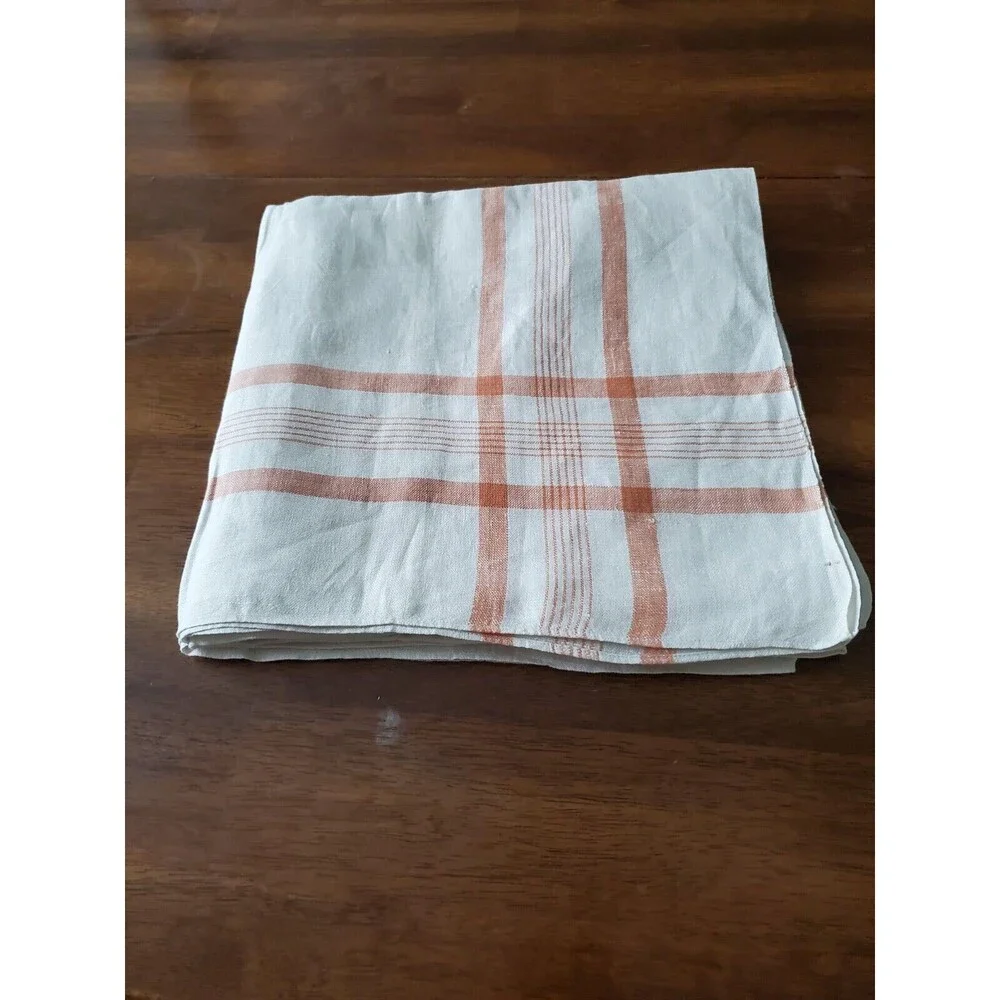 Table Cloth Vintage 44 x 42 Cream and Brownish Farm House Style
